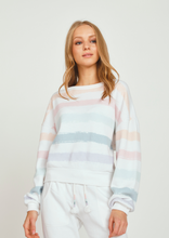 Load image into Gallery viewer, women stripe twist reversible sweatshirt
