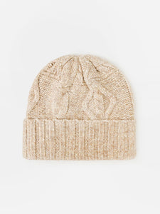 cable knit heathered beanie