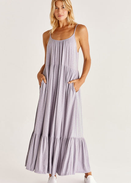 women tiered cami midi dress