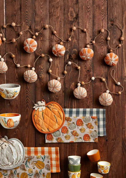 beaded pumpkin garland
