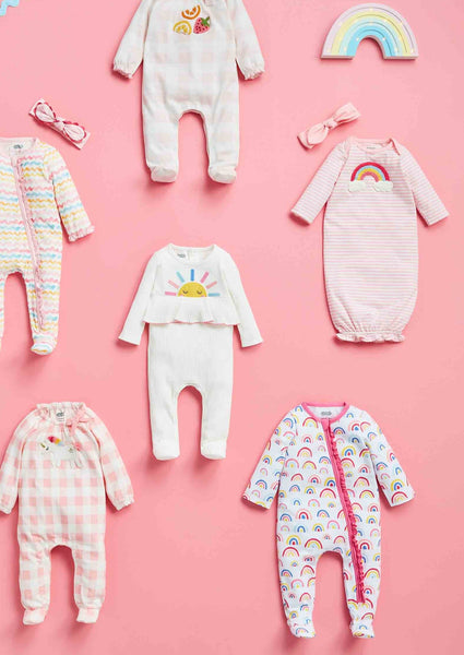 pink rainbow footie