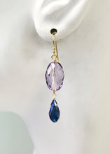 Load image into Gallery viewer, amethyst crystal drop earring
