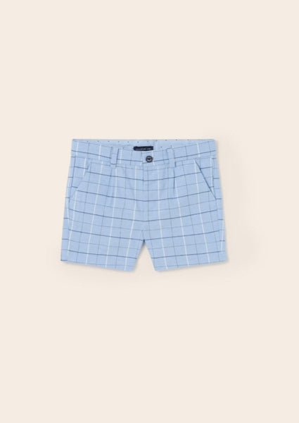 mini boy check linen shorts