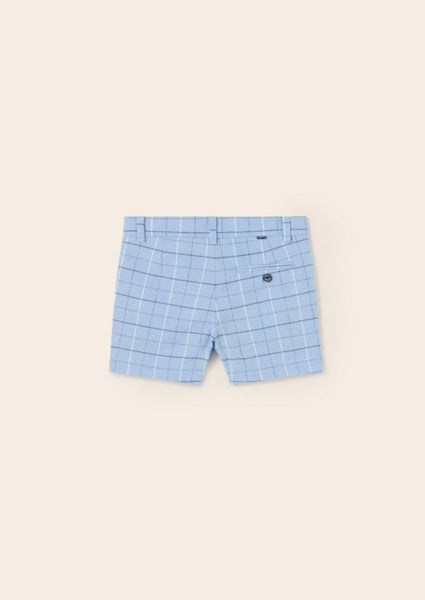 mini boy check linen shorts