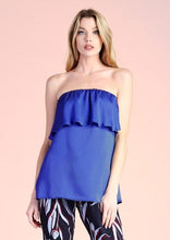 Load image into Gallery viewer, ruffle strapless hammered top
