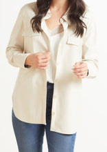 Load image into Gallery viewer, women taupe faux leather shacket
