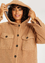 Load image into Gallery viewer, womens sherpa hoodie shacket
