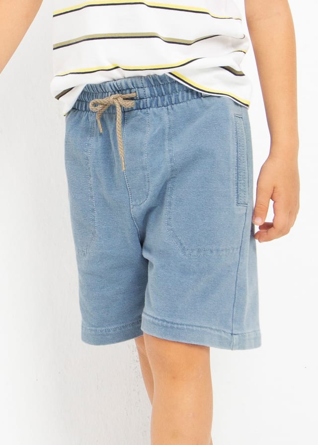 boys knit denim shorts