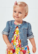 Load image into Gallery viewer, girls puff sleeve denim jacket
