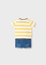 Load image into Gallery viewer, baby boy 2pc dog stripe tee &amp; shorts
