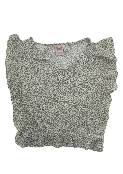 girls ruffle smock hem floral top