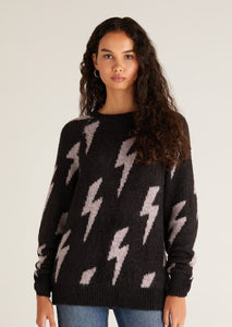 women marled bolt sweater