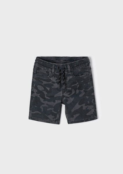 boys camo denim shorts
