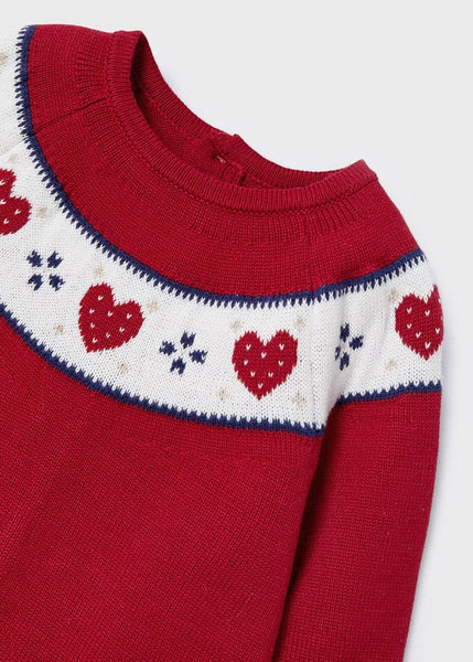 baby heart knit dress & hat set