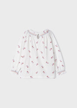 Load image into Gallery viewer, girls smock neck floral tee
