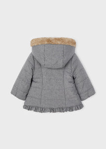 girls fur lined hooded coat