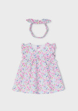 Load image into Gallery viewer, baby girl floral jersey dress + headband
