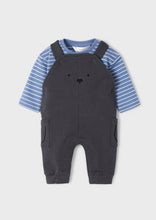 Load image into Gallery viewer, baby fleece overall &amp; stripe tee
