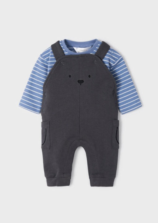 baby fleece overall & stripe tee