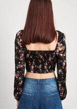 Load image into Gallery viewer, long sleeve floral smocked top
