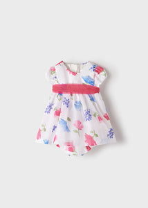 baby girl blue floral dress & diaper cover