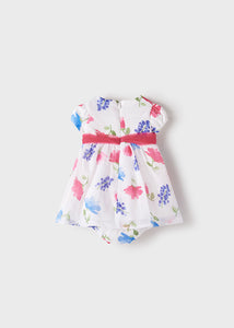 baby girl blue floral dress & diaper cover