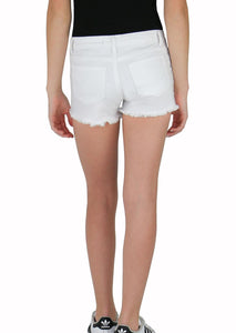 girls white denim shorts