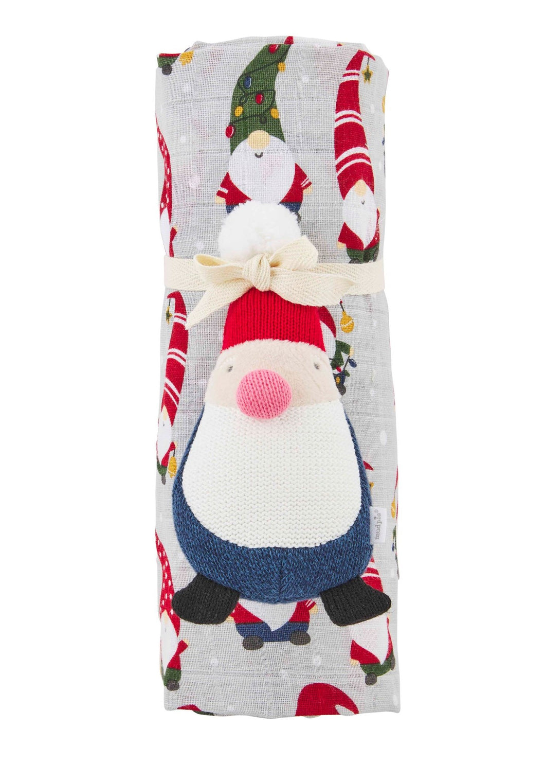 baby gnome swaddle & rattle