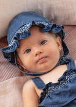 Load image into Gallery viewer, baby denim flounce hat
