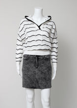 Load image into Gallery viewer, pointelle stripe hoodie sweater
