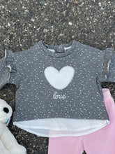 Load image into Gallery viewer, little girls sweatshirt  with heart 

