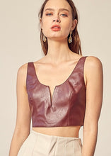 Load image into Gallery viewer, womens faux leather bralette
