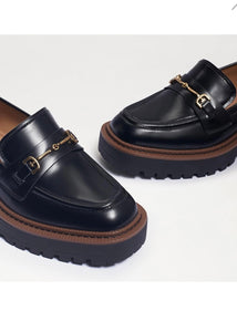 leather lug sole loafer