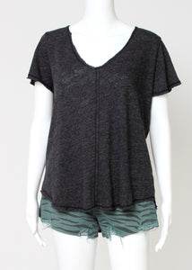 short sleeve v neck knit tee