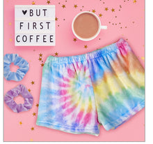 Load image into Gallery viewer, girls fuzzy shorts -  tie dye2
