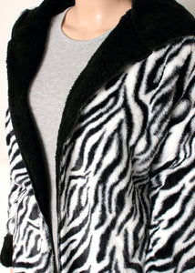 reversible hoodie bear jacket - zebra