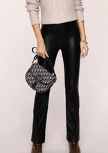 Load image into Gallery viewer, faux leather crop flare pant
