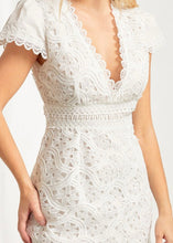 Load image into Gallery viewer, short sleeve v-neck lace dress
