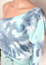 Load image into Gallery viewer, fleece swirl tie dye one shoulder top
