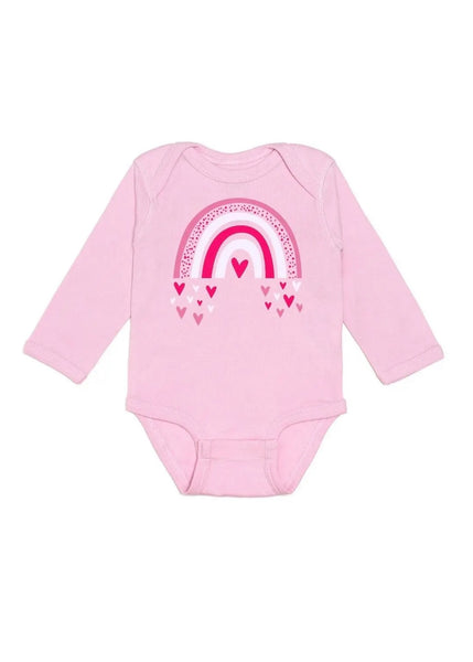 girls rainbow heart bodysuit
