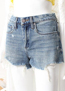 denim shorts-fray hem