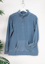 Load image into Gallery viewer, half zip burnout fleece sweatshirt
