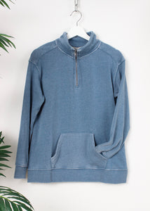 half zip burnout fleece sweatshirt