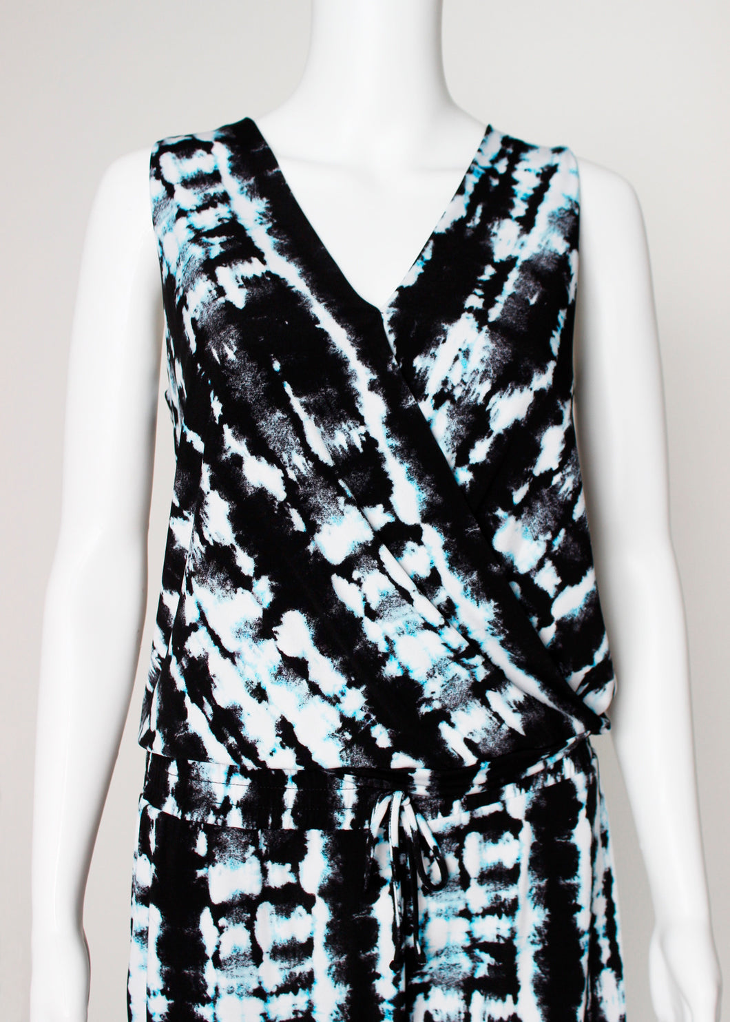 print surplice tank-tie dye