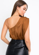 Load image into Gallery viewer, one shoulder satin bodysuit
