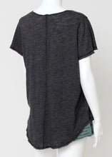 Load image into Gallery viewer, short sleeve v neck knit tee
