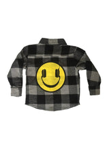 Load image into Gallery viewer, boys happy headphone flannel shirt
