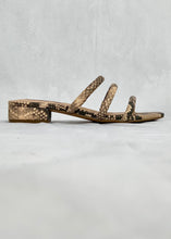 Load image into Gallery viewer, 3 strap slide sandal - snakeprint
