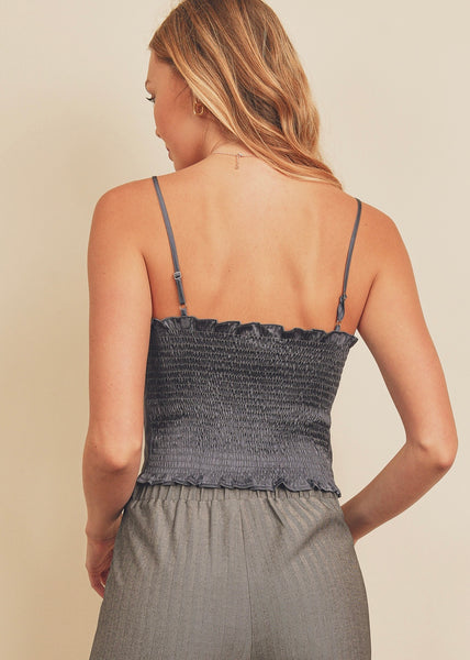satin smock back cami