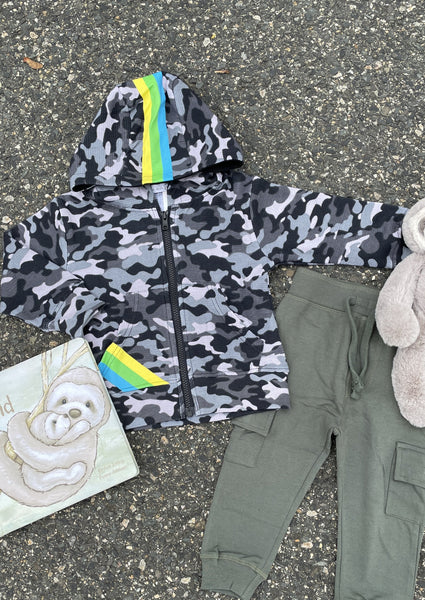 boys thermal camo zip hoodie